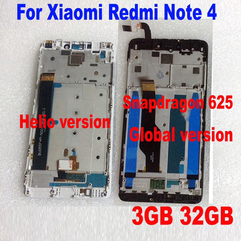 LTPro MTK Helio X20 version/global version 32GB/64GB LCD Display Touch Screen Digitizer Assembly + frame For Xiaomi Redmi Note 4