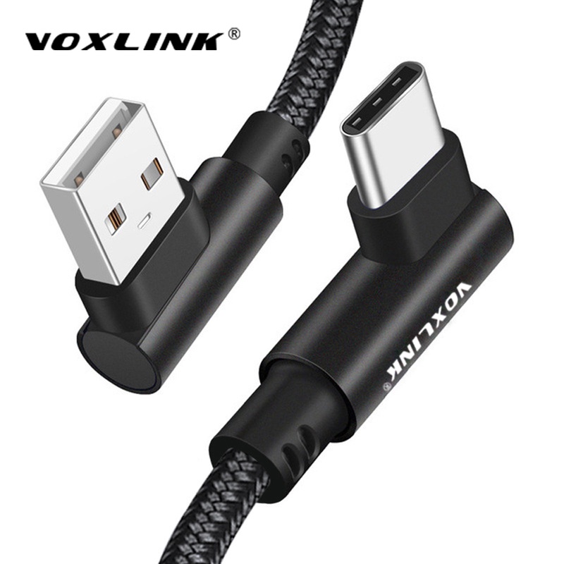 VOXLINK USB Type C 90 Degree Fast Charging usb c cable Type c data Cord Charger usb c For Samsung S8 S9 Note 9 8 Xiaomi mi8 mi6|Mobile Phone Cables| - AliExpress