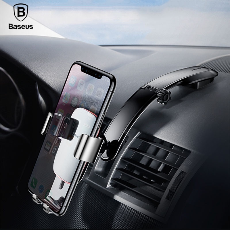 Baseus Gravity Car Phone Holder For iPhone X Samsung Car Mount Holder For Phone Metal Plate Cellphone Mobile Phone Holder Stand