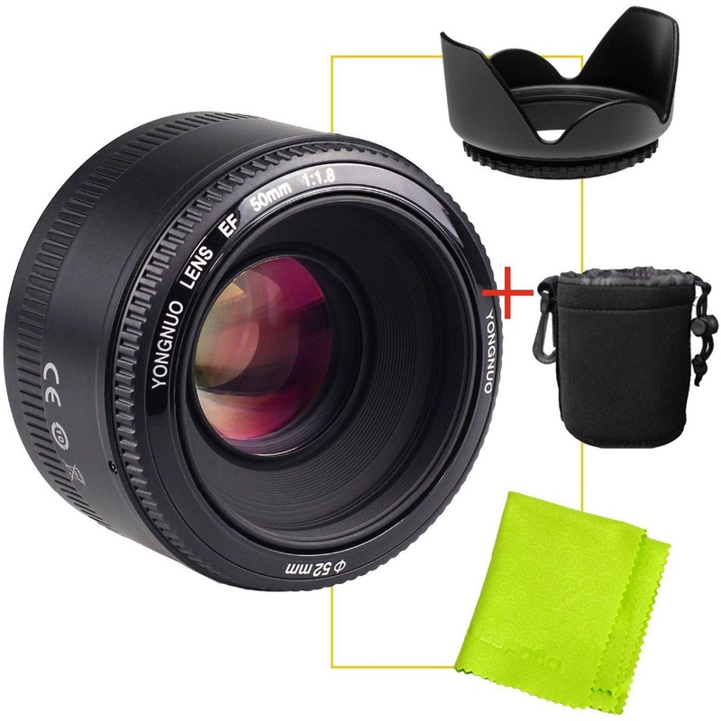 YONGNUO YN50mm f1.8 YN EF 50mm f/1.8 AF Lens YN50 Aperture Auto Focus for Canon EOS DSLR Cameras + Gift Kit