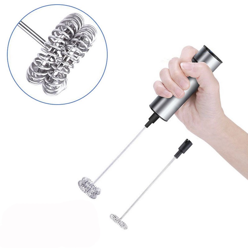 Creative egg Kitchen tools Whisk Milk Frother Handheld Double Spring Whisk Head Powerful Electric Spring Kitchen Cooking Tools