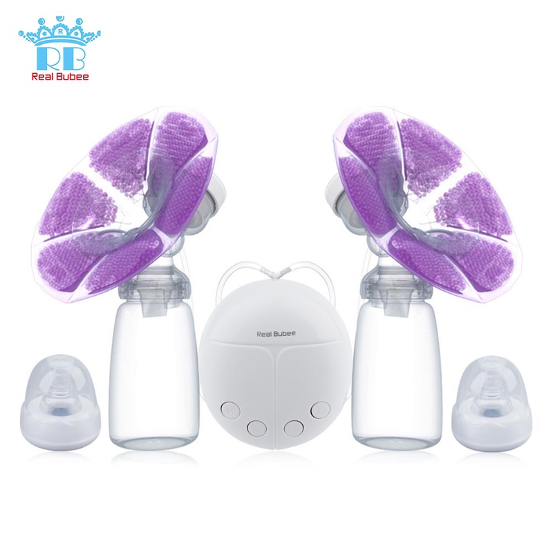 Real Bubee Single/Double Electric Breast Pump With Milk Bottle Infant USB BPA free Powerful Breast Pumps Baby Breast Feeding