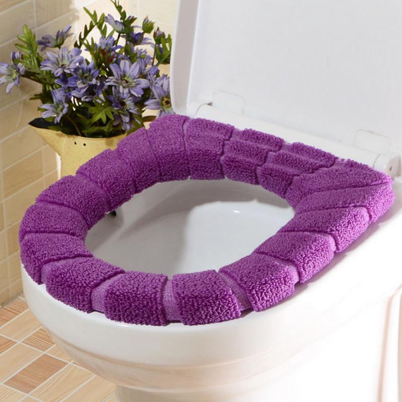 7 Color Options New qualified 1pc Warm and Comfortable Toilet Seat Cover for Bathroom Products Cotton Pedestal Pan Cushion Pads