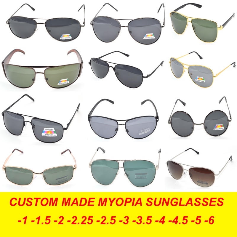 MAKE GLASSES BY CHOOSE FRAME Custom Made Nearsighted Minus Prescription Polarized Sunglasses-1 -1.5 -2 -2.5 -3 -3.5 -4