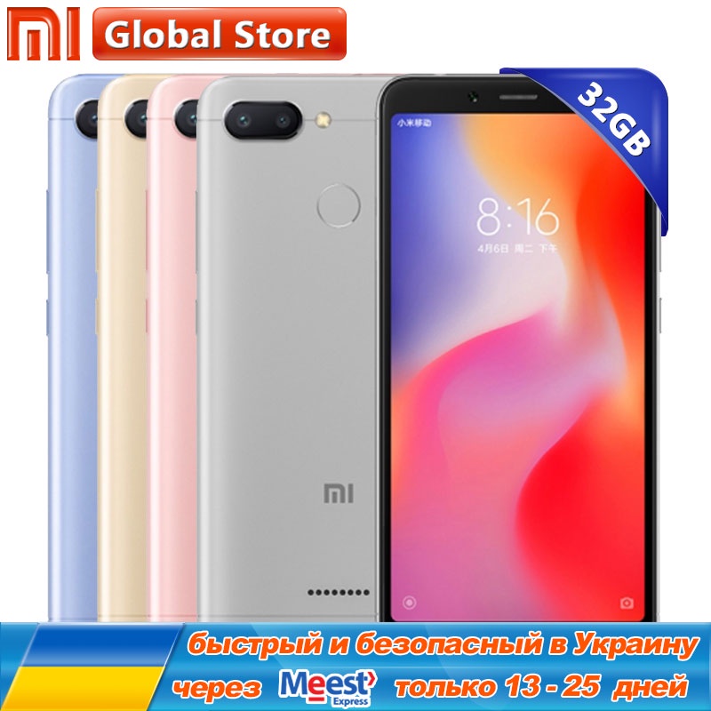 Original Xiaomi Redmi 6 3GB 32GB Helio P22 Octa Core Mobile Phone 5.45