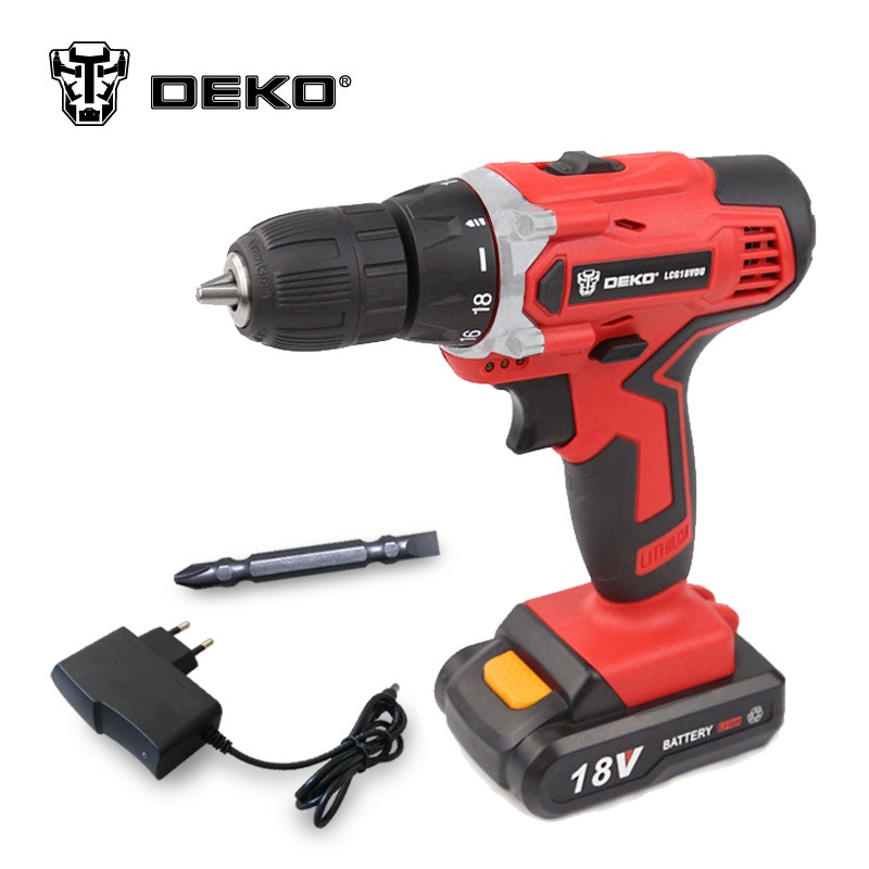 DEKO LCG18VDU 18V DC New Design Household DIY Lithium-Ion Battery Cordless Drill/Driver Power Tools Electric Drill
