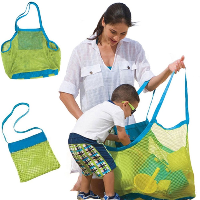 1 pcs Size S L Beach Bag Kids Baby Sand Away Carry Beach Toys Pouch Tote Mesh Childrens Storage Bag