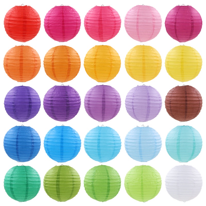 10cm 15cm  20cm  25cm  30cm  35cm 40cm Round Chinese Paper Lantern Birthday Wedding Party decor gift craft DIY wholesale retail