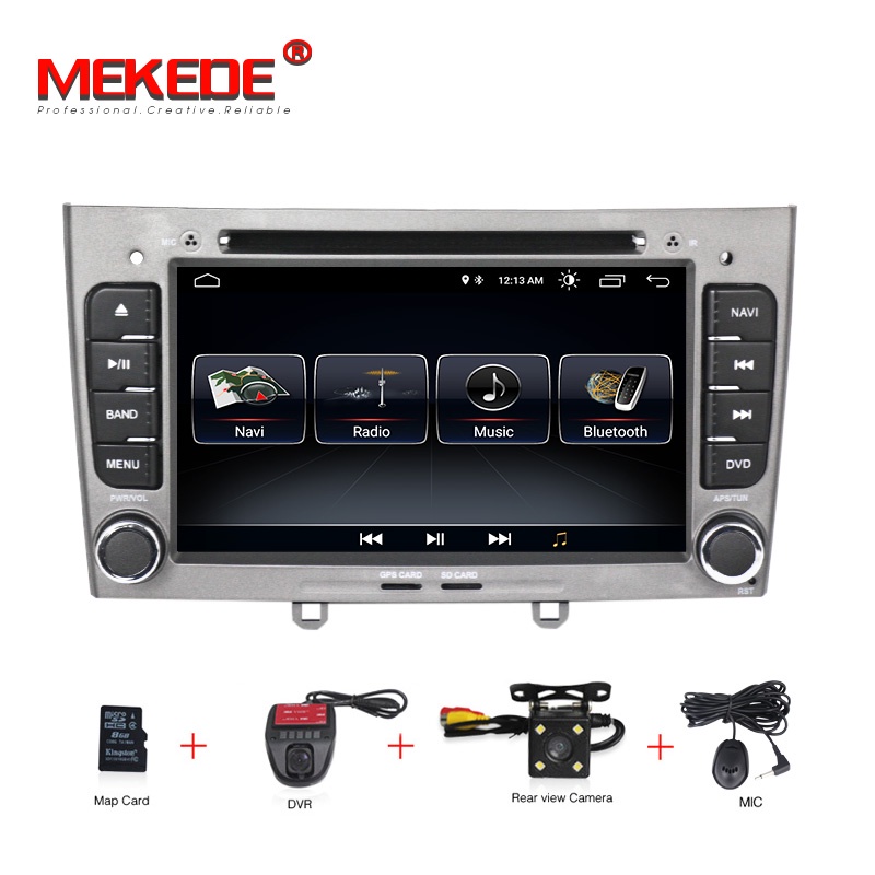 Free shipping HD 1024x600 Android 8.0  7inch  Car DVD multimedia For Peugeot 308 408 with WIFI Radio GPS Navigation 8G MAP