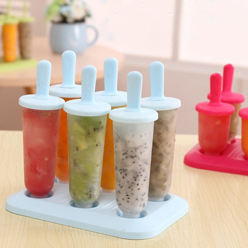 6 Cells Round Shape Summer Accessories Kitchen Tools Food Grade Lolly Mould DIY Ice Cream Maker Popsicle Molds Dessert Molds| | - AliExpress