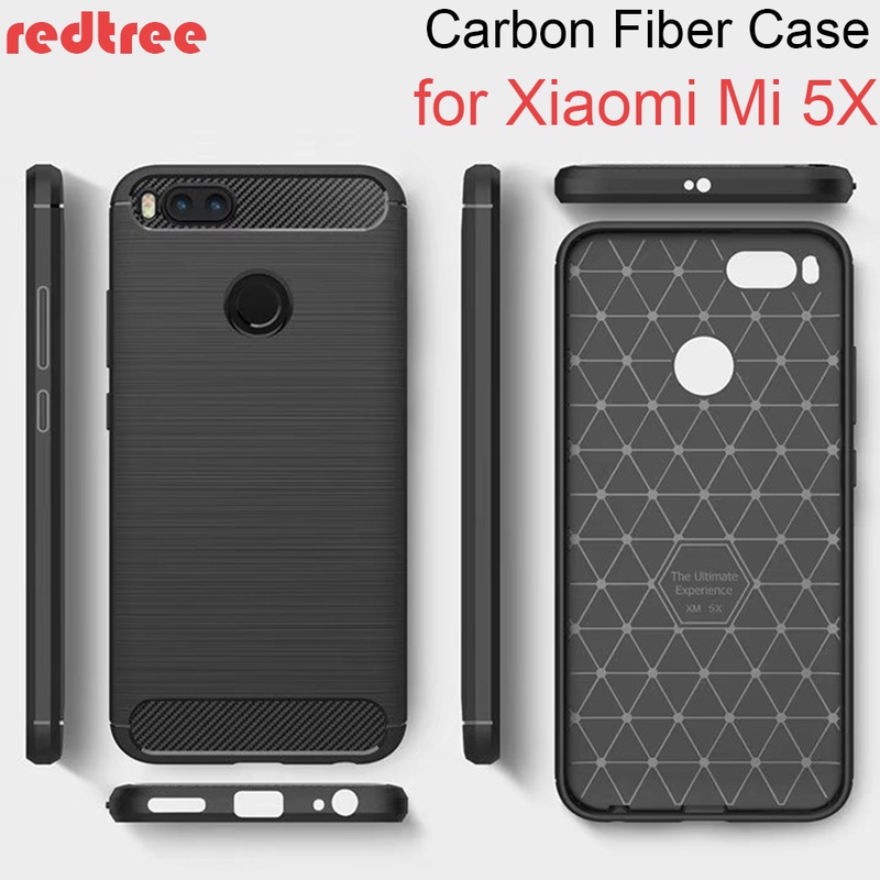 REDTREE Luxury Soft Cases for Xiaomi Mi a1 Mi5x Full Cover Carbon Fiber Smartphone Case for Xiaomi a1 Mi5X Celular Coque Xiomi