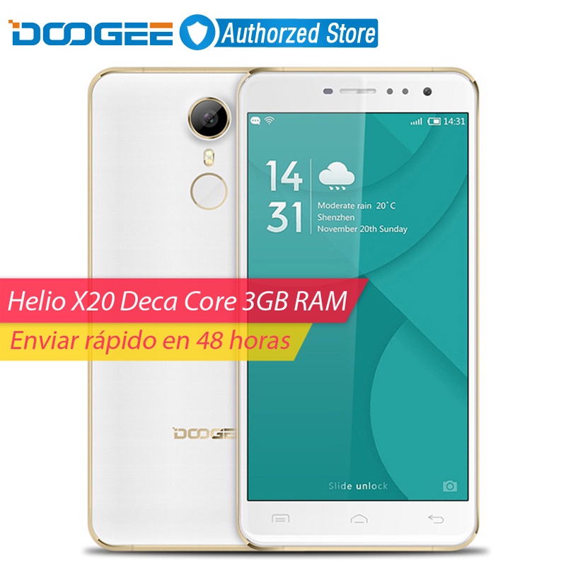 Doogee F7 4G Mobile Phone 5.5 Inch FHD 1920x1080 MTK6797 Helio X20 Deca core Android 6.0 3GB RAM 32GB ROM 13MP Cam Fingerprint