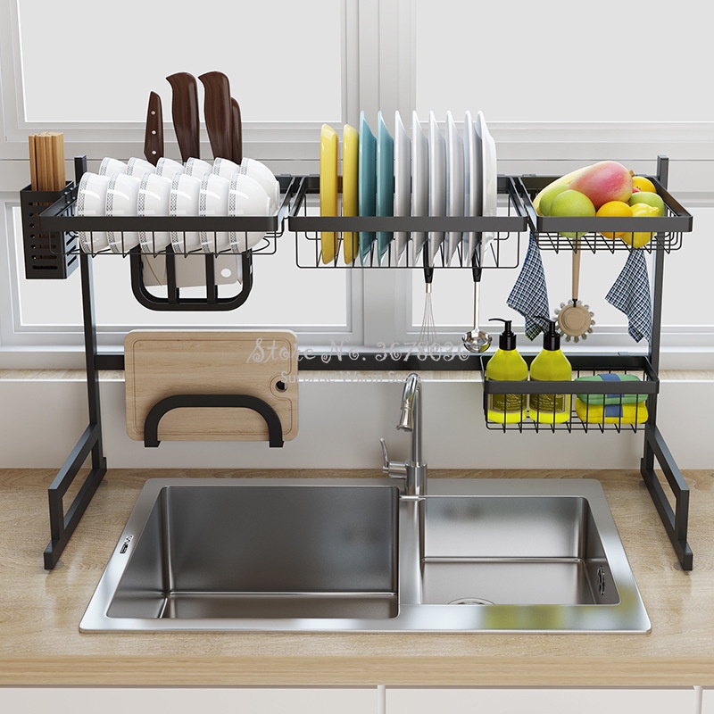 2 Layers Multi use Stainless Steel Dishes Rack Stready Sink Drain Rack Kitchen Oragnizer Rack Dish Shelf Sink Drying Rack Black-in Racks & Holders from Home & Garden on Aliexpress.com | Alibaba Group