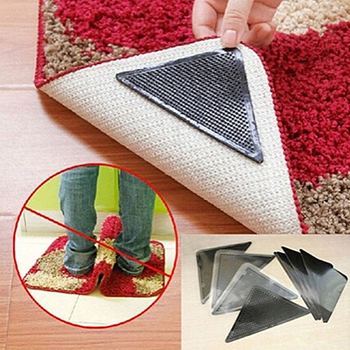מחצלת שטיח שטיח Grippers גריפ סיליקון החלקה אנטי החלקה לשימוש חוזר רחיץ 4 זוגות