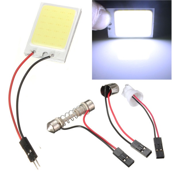 Big Promotion T10 24 SMD COB LED Panel Super White Car Auto Interior Reading Map Lamp Bulb Light Dome Festoon BA9S 3 Adapter 12V