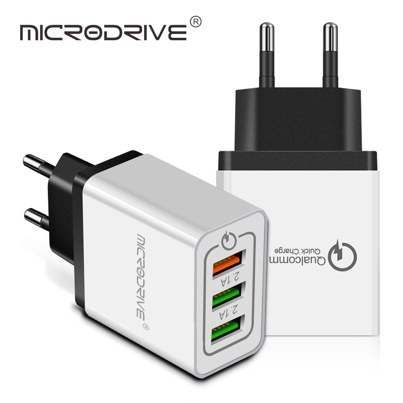 חדש מהיר טעינה QC 3.0 חכם מטען 3 יציאת USB נייד טלפון פלאש מתאם האיחוד האירופי Plug ארה