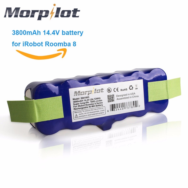 Morpilot 3800mAh 14.4V Xlife Extended 1000-Circles Ni-MH Battery for iRobot Roomba 500 600 700 800 510 530 531 570 580 595 780