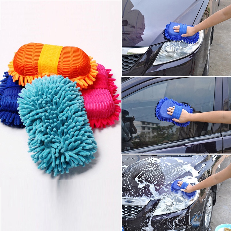 Ultrafine Fiber Chenille Anthozoan Car Wash Gloves Brushes Microfiber Car Motorcycle Washer Car Care Cleaning Brushes Cloth