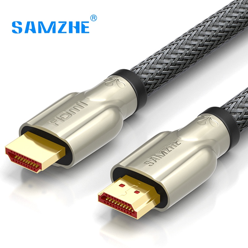 SAMZHE HDMI Cable HDMI to HDMI Braided Zinc Alloy Cable HDMI 2.0 4K 1080P 3D for PS3 Projector HD LCD Apple TV Computer Cables