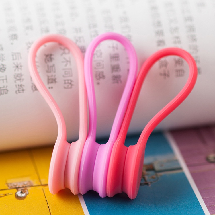 9PCS/lot New Arrival Silicone Magnet coil earphone cable winder headset type bobbin winder hubs cord holder Cable Wire Organizer