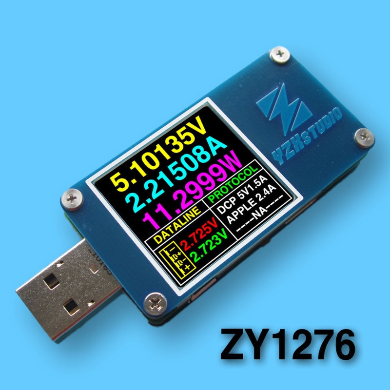ZY1276 Dual USB Power Monitor QC 3.0 TypeC PD tester Charging Voltage current