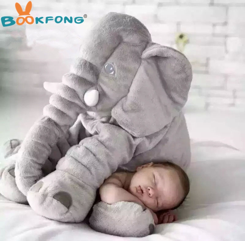 BOOKFONG 40/60cm Infant Plush Elephant Soft Appease Elephant Playmate Calm Doll Baby Toy Elephant Pillow Plush Toys Stuffed Doll