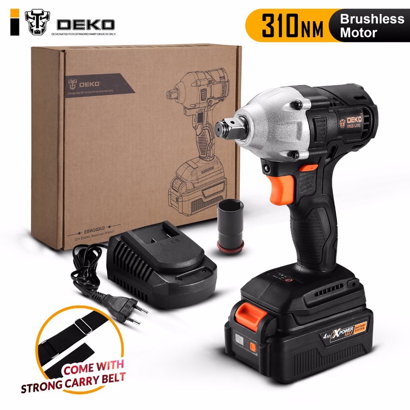 DEKO GBW20DU2 4000mAh 20 Volt Max Brushless Electric Impact Wrench Lithium Ion Battery 2000rpm 310Nm Torque-in Electric Wrenches from Tools on Aliexpress.com | Alibaba Group