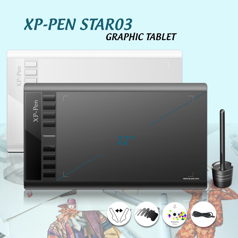 XP-Pen Star 03 Graphics Drawing Tablet with Battery-free PASSIVE Pen Digital Pen