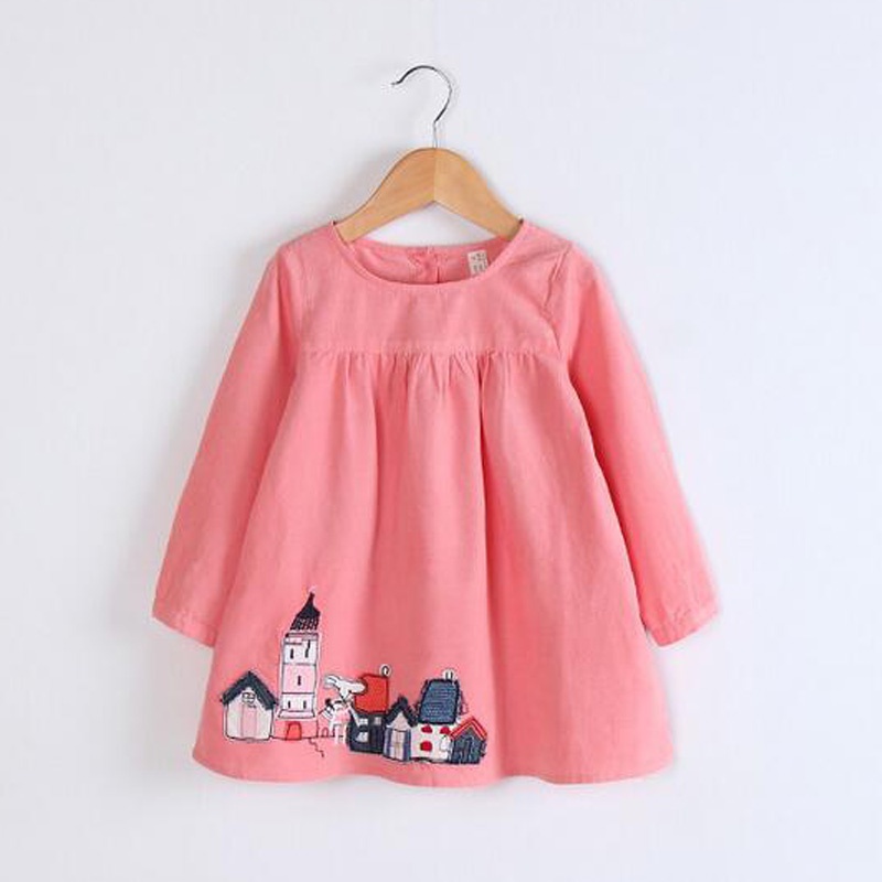 girls dresses 2017 autumn clothes children dresses long-sleeved Kids Dresses For Girls Printed Princess