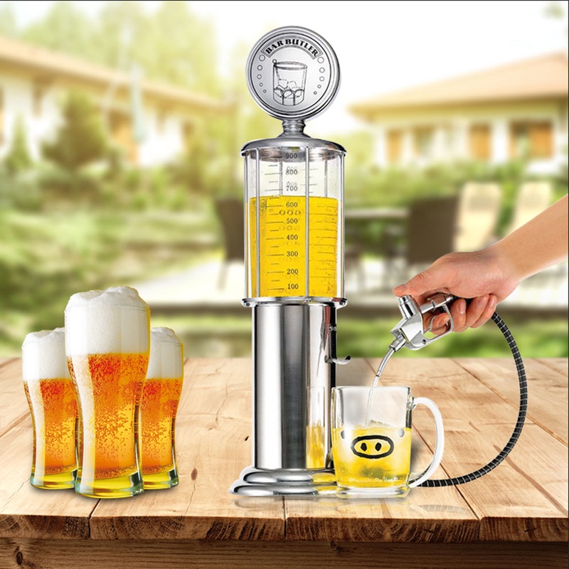 New Mini Beer Dispenser Machine Drinking Vessels Double Gun Pump with Transparent Layer Design Gas Station Bar for Drinking Wine