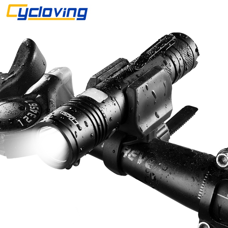 Cycloving Bike Lights Bicycle light led Flashlight torch usb rechargeable 2000mah waterproof 5modes bike accessories