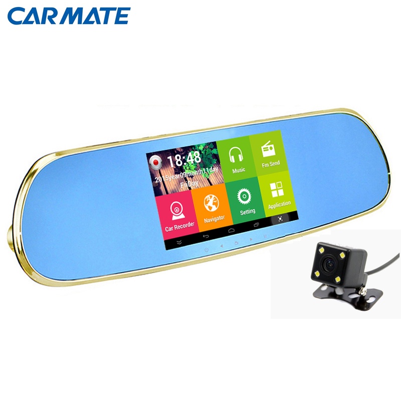 New 5 inch Android Car DVR mirror with rearview camera Video recorder DVR with two cameras full hd 1080P dashcam black box