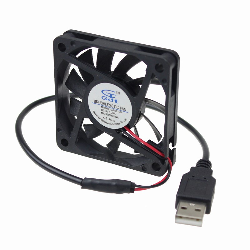 USB Connector 60x60x10mm 6010S 60mm 5V Computer CPU Case DC Cooling Fan
