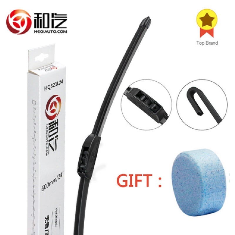 1pcs heqi Car Windscreen Wipers Universal U Hook Windshield Wiper Blades U-type for Volkswagen Sagitar with gift Glass bubbles