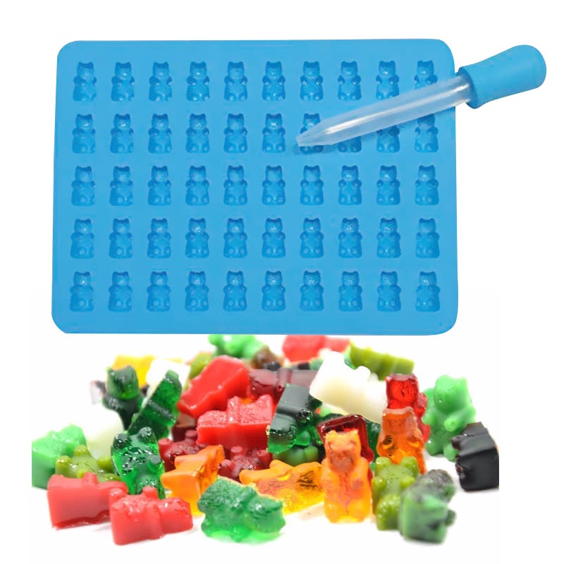 Silicone molds new 60 lattices bear shape DIY chocolate mold ice cube silicone jelly mold CT0111