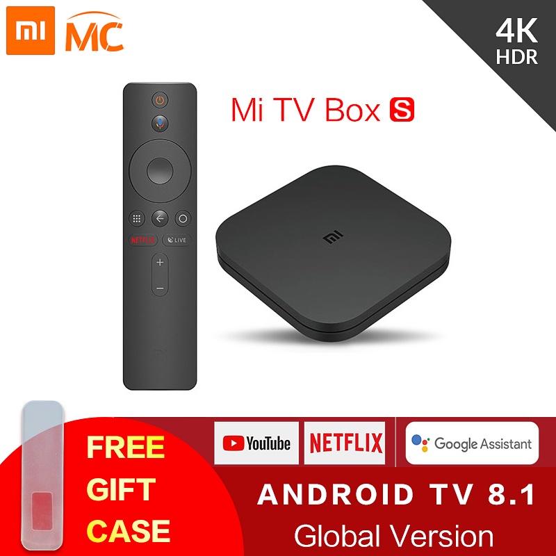 מקורי הגלובלי שיאו mi mi טלוויזיה תיבת S 4 k HDR אנדרואיד טלוויזיה 8.1 Ultra HD 2 גרם 8 גרם WIFI Google יצוק נטפליקס IPTV להגדיר תיבה עליונה 4 Media Player