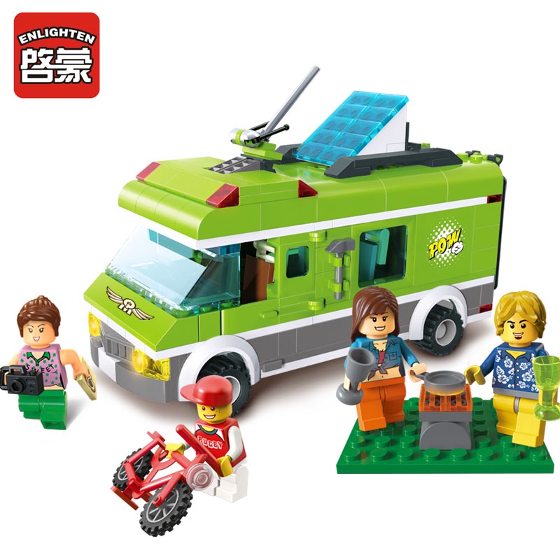 Enlighten 380pcs Happy Journey Truck  Building Blocks Sets Educational Jigsaw Model Bricks Toys for Children Compatible lepin