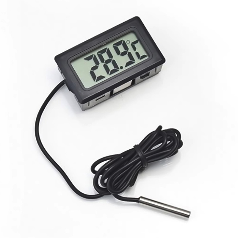 1 Piece Digital LCD Probe Fridge Freezer Thermometer Thermograph for Aquarium Refrigerator Black