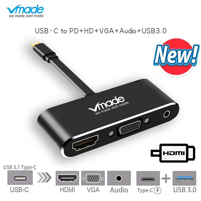 Vmade MULTI PORTS USBC DOCKING STATION 5 in 1 Support PD 3.0 charging,4k*2k HDMI for MacBook,Samsung Galaxy Note,Lenovo Yoga 720|USB Hubs| - AliExpress