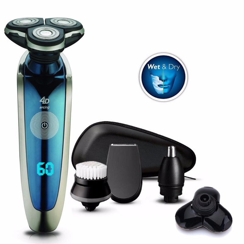 2017 original wet&dry; shaver rechargeable electric shaver for men electric razor beard shaving machine LED digital display