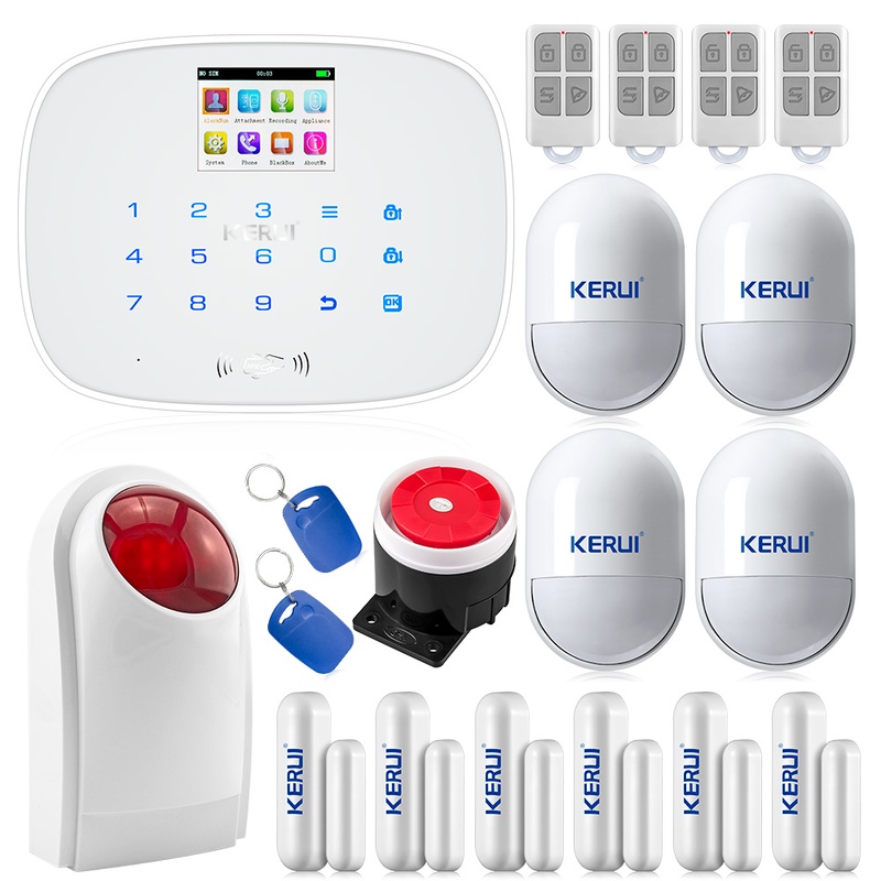Kerui G19 Wireless&Wired; GSM SMS  Home Security Burglar Alarm System English & Russian Voice