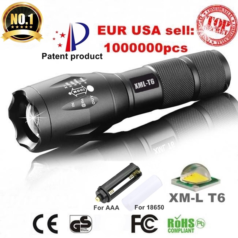 AloneFire E17  XM-L T6 3800LM Aluminum Waterproof Zoomable CREE LED Flashlight Torch light for 18650 Rechargeable Battery or AAA