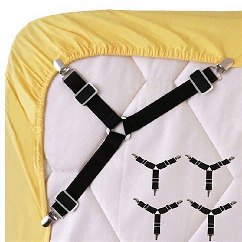 2Pcs Duvet Blanket Fastener Straps Fixing Slip-Resistant Belt Adjustable Bed Sheet Clips Cover Grippers Holder Mattress