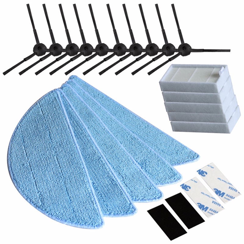 10*side Brush+5*hepa Filter+5*Mop Cloth+5*Velcro for chuwi ilife v5s ilife v5 pro ilife x5 V3+ V5 V3 v5pro vacuum cleaner parts