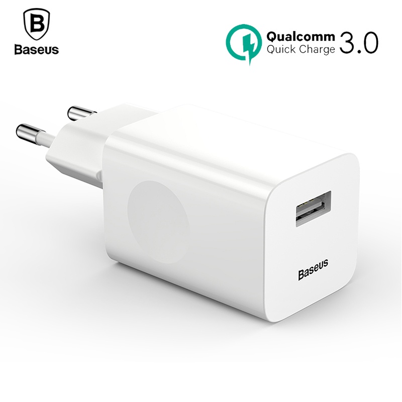 Baseus 24W Quick Charge 3.0 USB Charger QC3.0 Travel Mobile Phone Charger for iPhone X 8 Samsung Xiaomi Huawei iPad EU US Plug