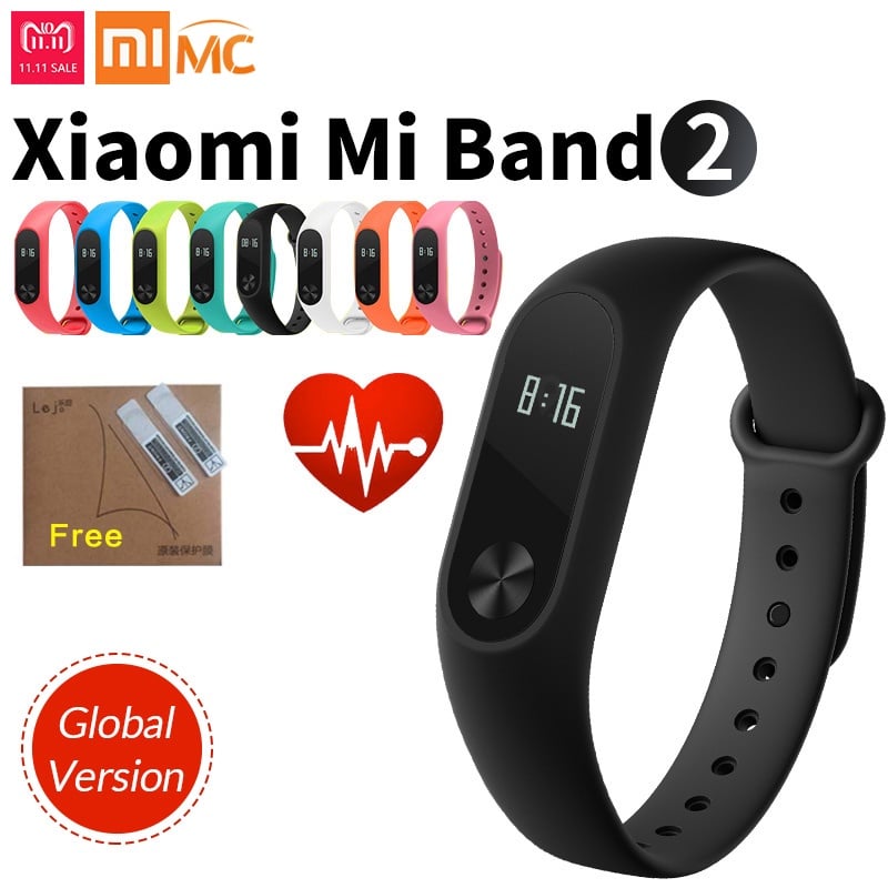 Original Xiaomi Mi Band 2 Smart Fitness Bracelet Watch Wristband Miband OLED Touchpad Sleep Monitor Heart Rate Mi Band2 Freeship