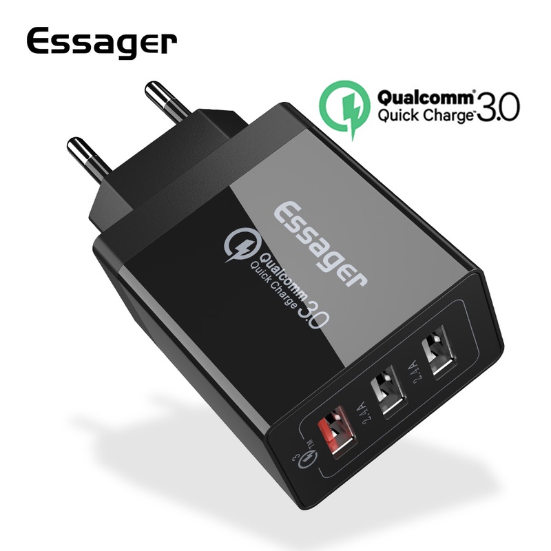 Essager Quick Charge 3.0 USB Charger 30W QC3.0 Fast Charging USB Wall Charger for iPhone Samsung Xiaomi Mobile Phone Charger