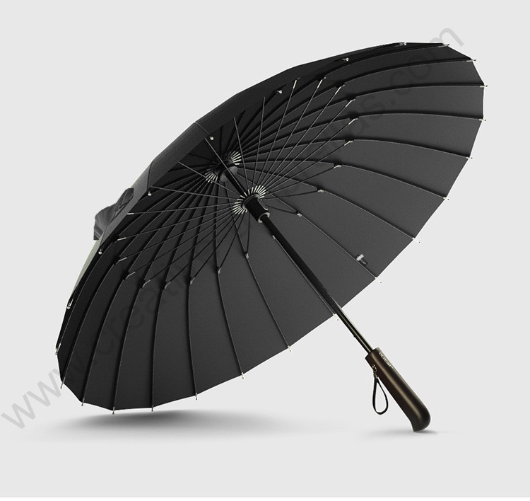 100cm Hand Open Anti-thunder 24 Fiberglass Ribs Solid Colour Business Windproof Umbrella Water Repellent Wooden Car Parasol - Umbrellas - AliExpress