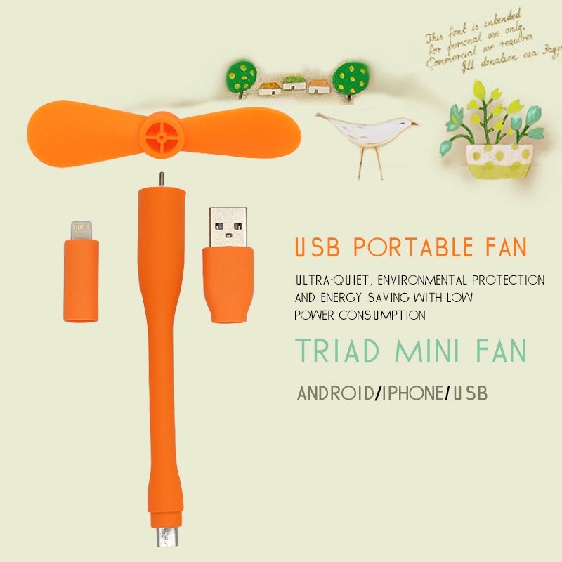 3 in 1 USB fan For iphone 6s 7 mini Flexible removable USB Fan For samsuang s6 s7 edge USB cooler oem fan ios android general