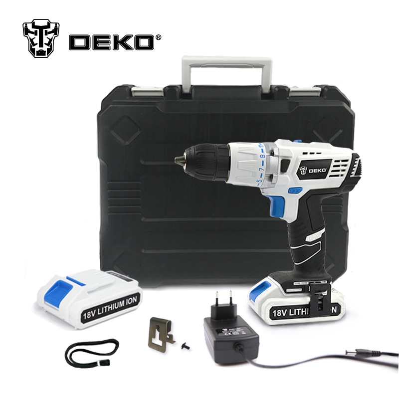 DEKO GCD18DU3 18V DC New Design Mobile Power Supply Lithium-Ion Battery Cordless Drill Power Drill Impact Drill Electric Drill